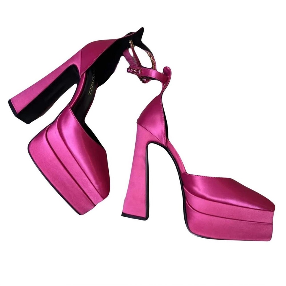 Chunky Hot Pink Platform Heels